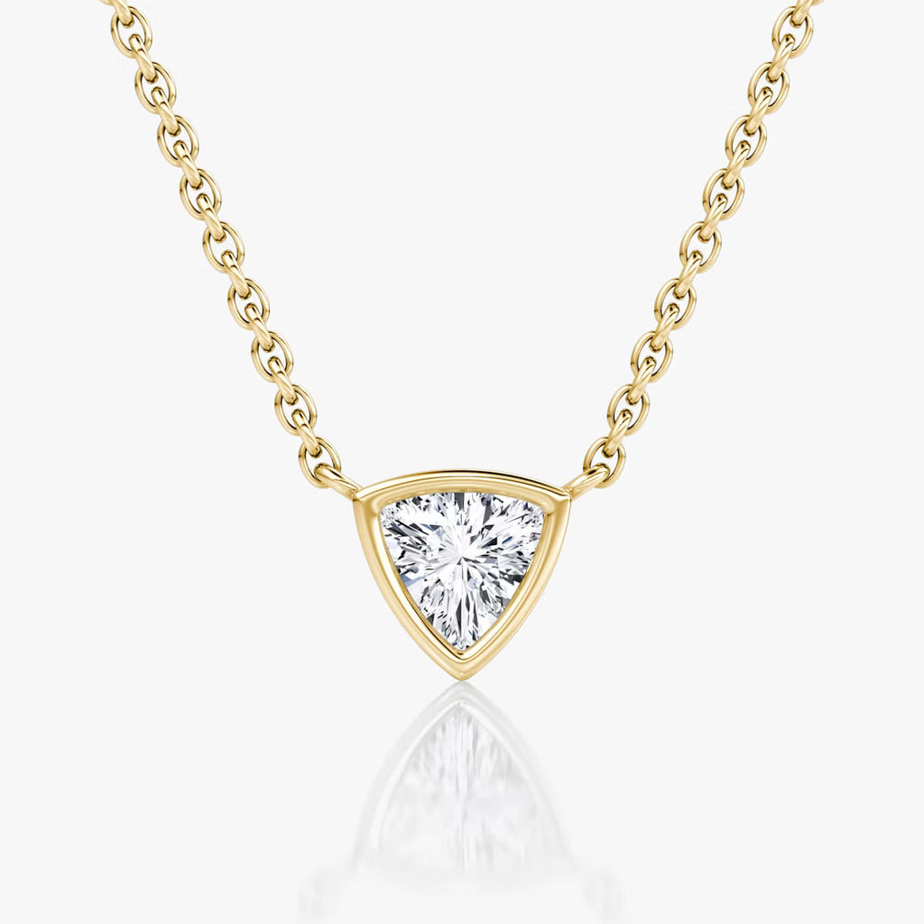 Solitaire Bezel- 0.25 CT Trillion Moissanite Necklace