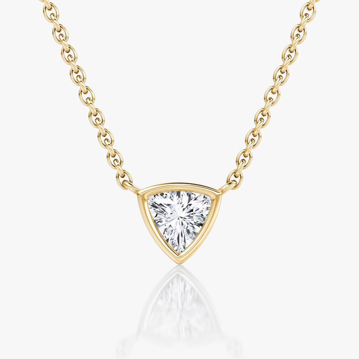 Solitaire Bezel- 0.25 CT Trillion Moissanite Necklace