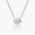 East West Solitaire Bezel- 0.25 CT Oval Moissanite Necklace