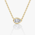 East West Solitaire Bezel- 0.25 CT Pear Moissanite Necklace