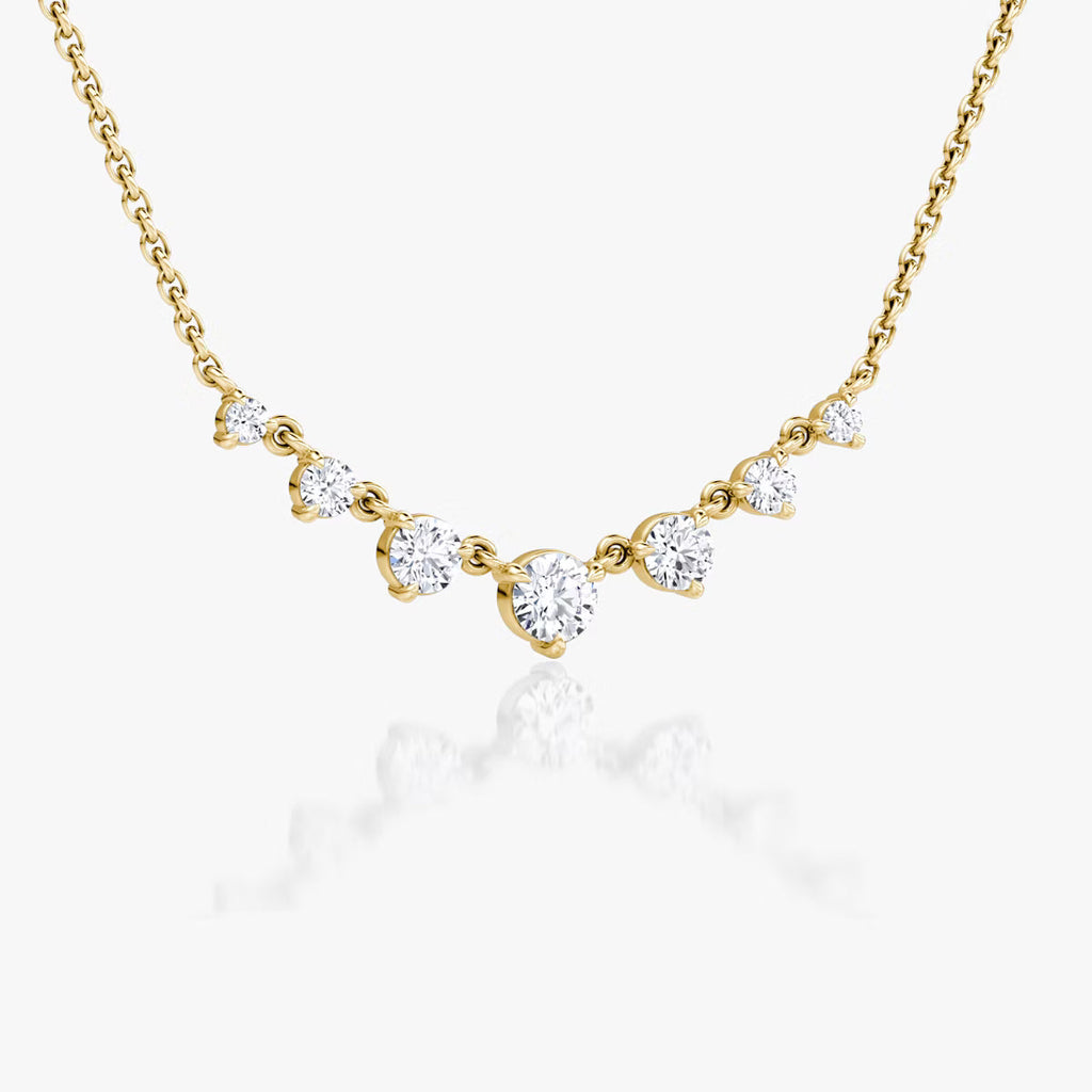 Linking Tennis- 0.48 CT Round Moissanite Necklace