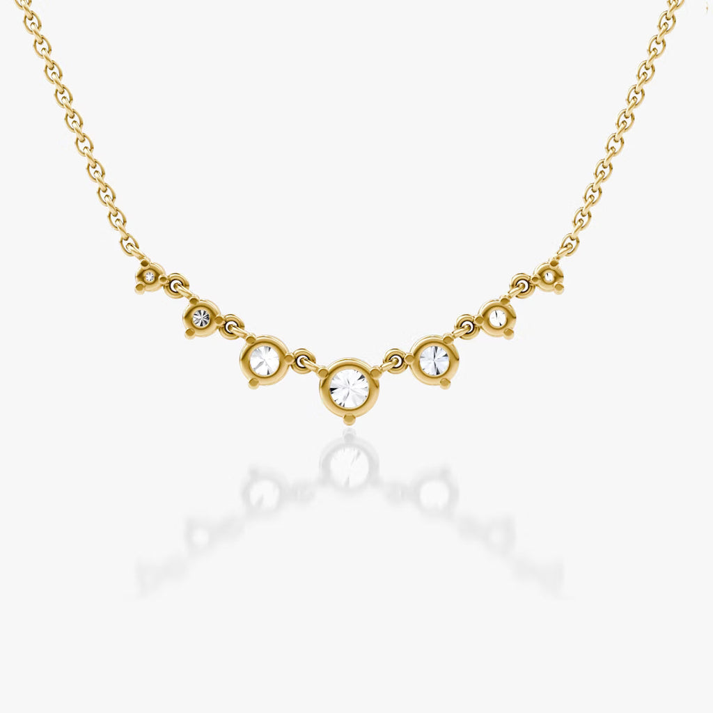 Linking Tennis- 0.48 CT Round Moissanite Necklace