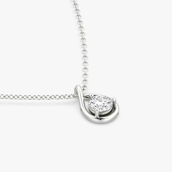 Solitaire Pear Drop- 1.5 CT Round Moissanite Necklace - Solitaire Pear Drop- 1.5 CT Round Moissanite Necklace