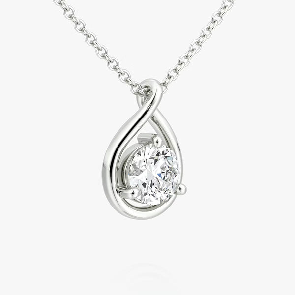Solitaire Pear Drop- 1.5 CT Round Moissanite Necklace - Solitaire Pear Drop- 1.5 CT Round Moissanite Necklace