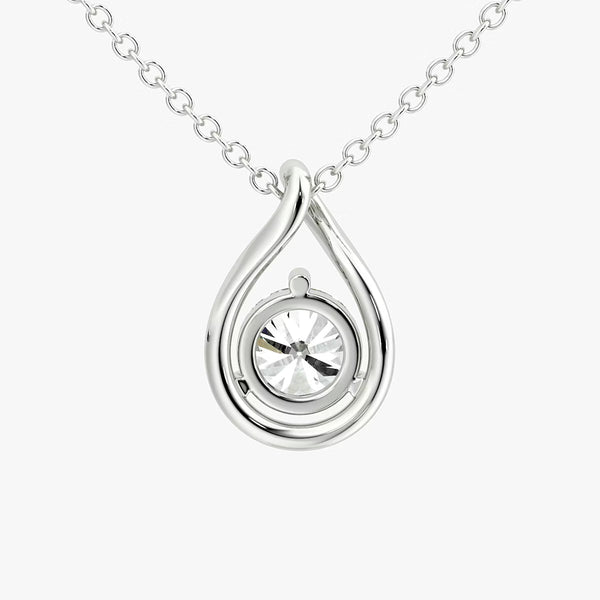 Solitaire Pear Drop- 1.5 CT Round Moissanite Necklace - Solitaire Pear Drop- 1.5 CT Round Moissanite Necklace