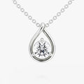 Solitaire Pear Drop- 1.5 CT Round Moissanite Necklace