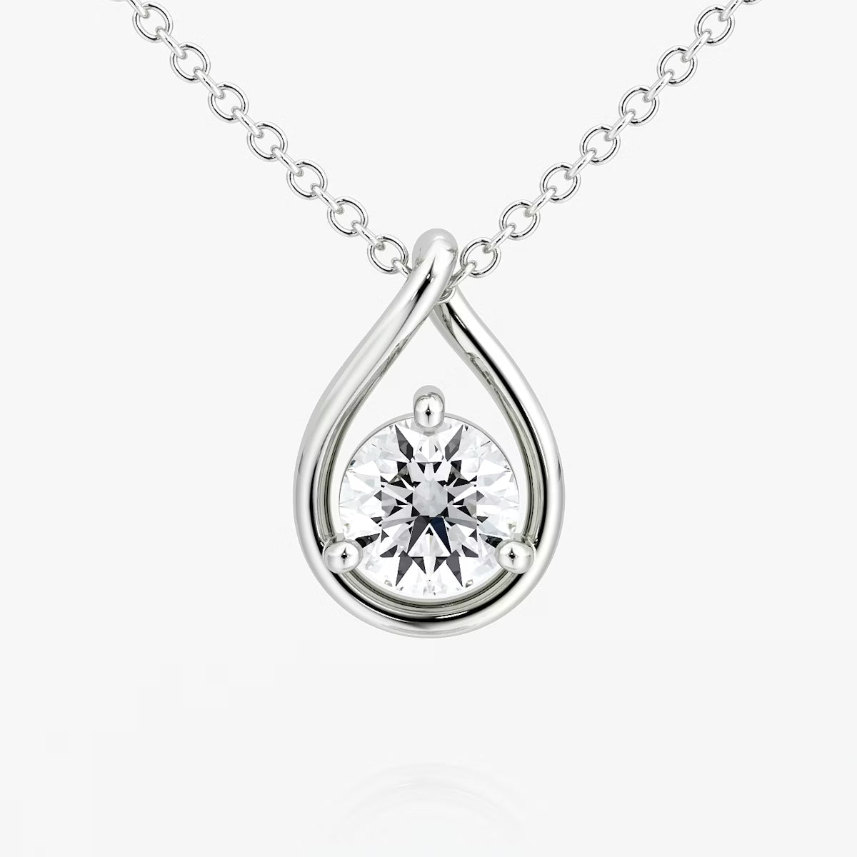 Solitaire Pear Drop- 1.5 CT Round Moissanite Necklace