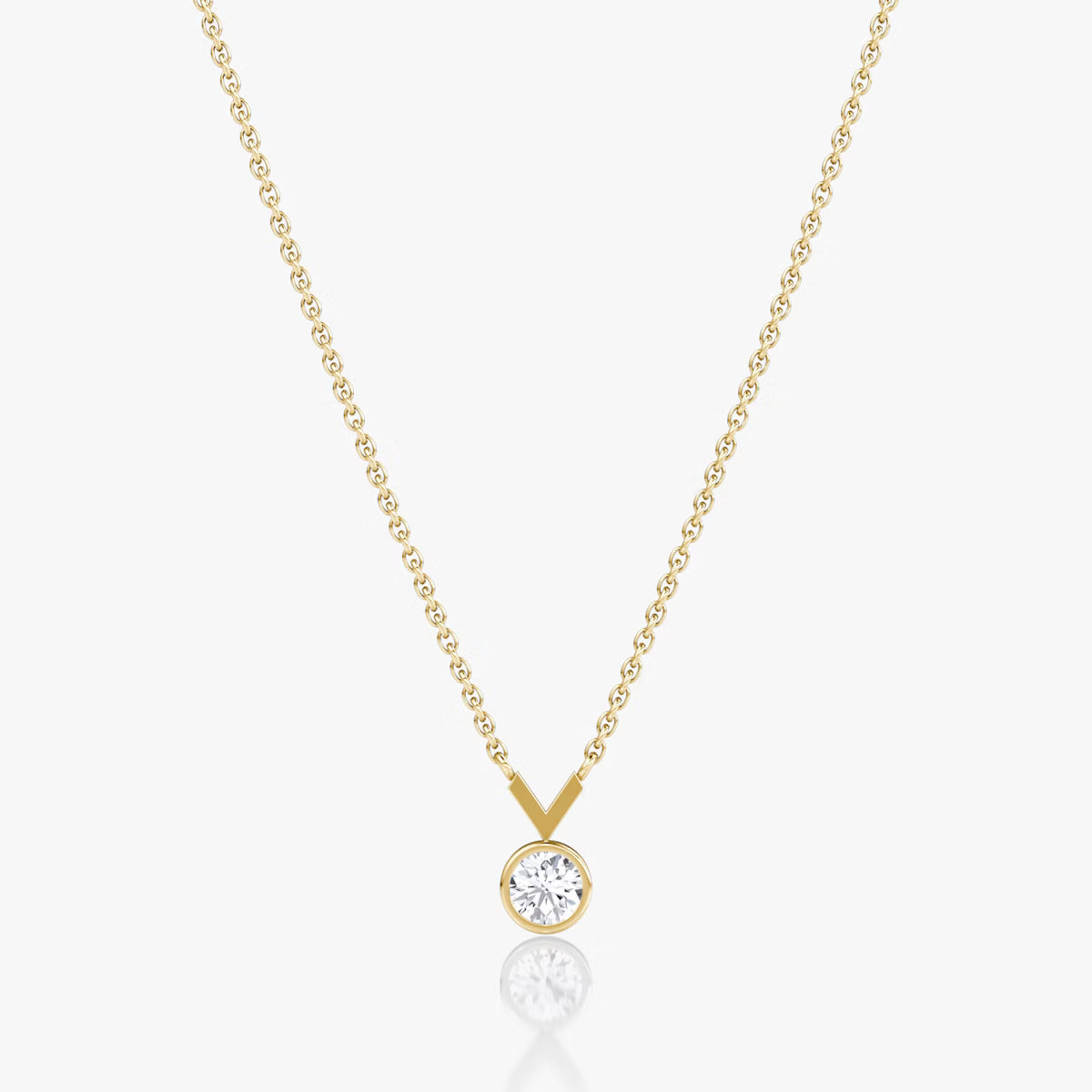 Solitaire Bezel- 0.25 CT Round Moissanite Necklace