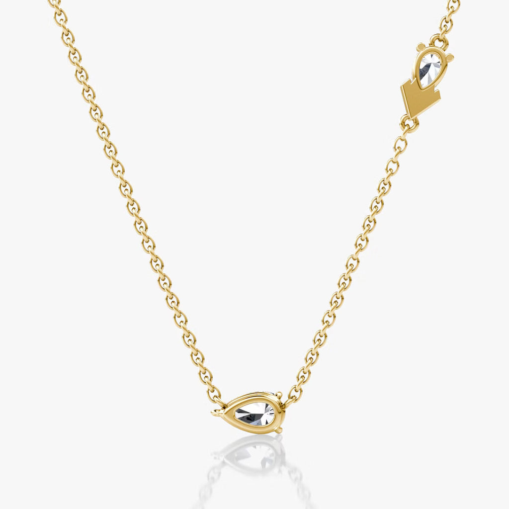 Toi Et Moi- 0.40 CT Pear Moissanite Necklace