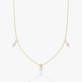 Hanging Three Stone- 0.25 CT Round, Marquise & Pear Moissanite Necklace