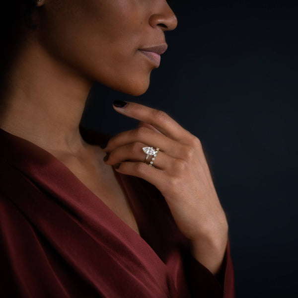 Cluster Style-Marquise Lab Grown Diamond Engagement Ring - Solitaire-Oval Lab Grown Diamond Engagement Ring