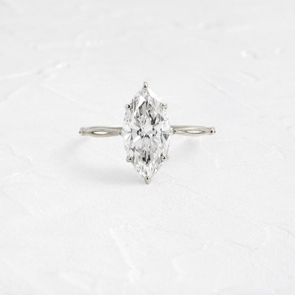 Criss Cross-Marquise Lab Grown Diamond Engagement Ring - Solitaire-Oval Lab Grown Diamond Engagement Ring