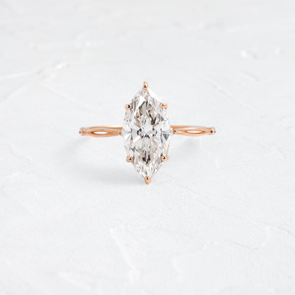 Criss Cross-Marquise Lab Grown Diamond Engagement Ring - Solitaire-Oval Lab Grown Diamond Engagement Ring