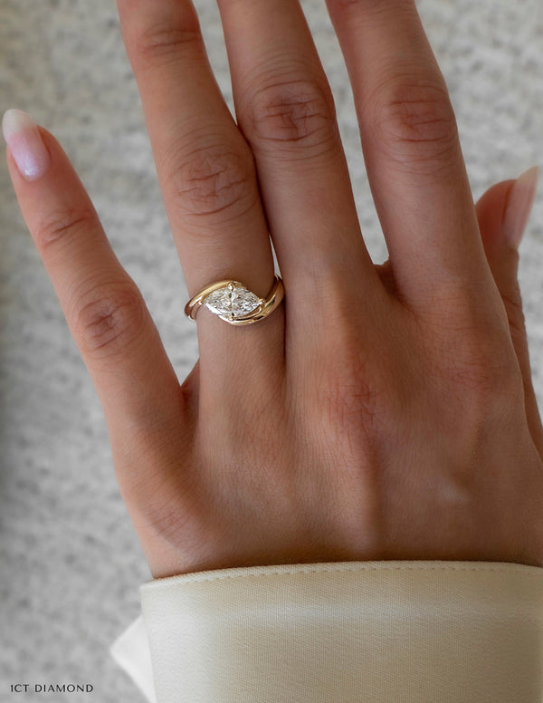 Solitaire Rapture-Marquise Lab Grown Diamond Engagement Ring - Solitaire-Oval Lab Grown Diamond Engagement Ring
