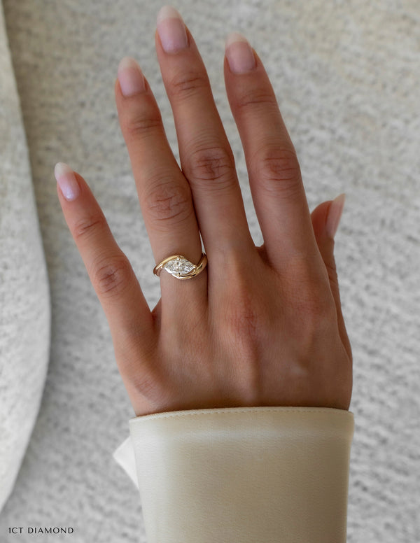 Solitaire Rapture-Marquise Lab Grown Diamond Engagement Ring - Solitaire-Oval Lab Grown Diamond Engagement Ring