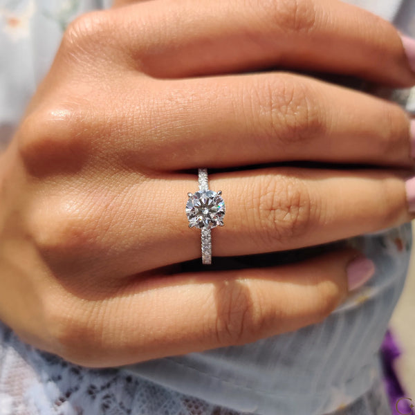 1.50 CT Round Hidden Halo & Pave Style Lab Grown Diamond Engagement Ring - 1copy 94c99eee 1f5f 4fbf a507 35a6956ad2f2