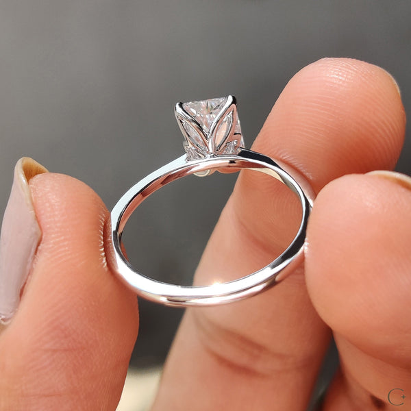 1.50 CT Radiant Solitaire & Tulip Style Lab Grown Diamond Engagement Ring - 1copy cdb61cd3 e98e 4d6a 947a cbf54895f9c3
