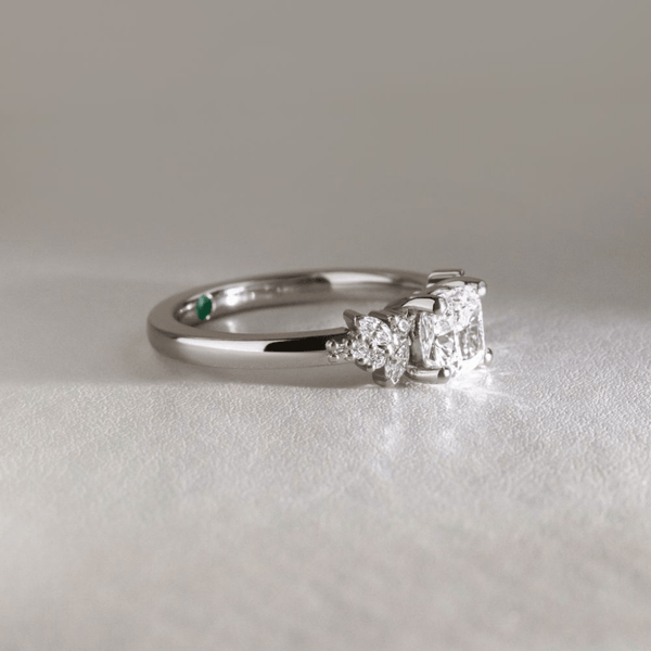 Cluster-Cushion Lab Grown Diamond Engagement Ring - Solitaire-Oval Lab Grown Diamond Engagement Ring