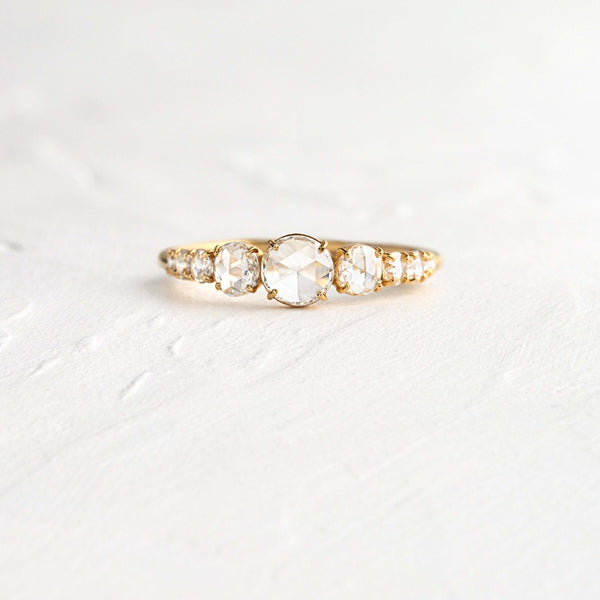Pave Style-Rose Cut Lab Grown Diamond Engagement Ring - Solitaire-Oval Lab Grown Diamond Engagement Ring