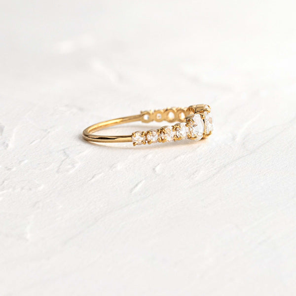 Pave Style-Rose Cut Lab Grown Diamond Engagement Ring - Solitaire-Oval Lab Grown Diamond Engagement Ring