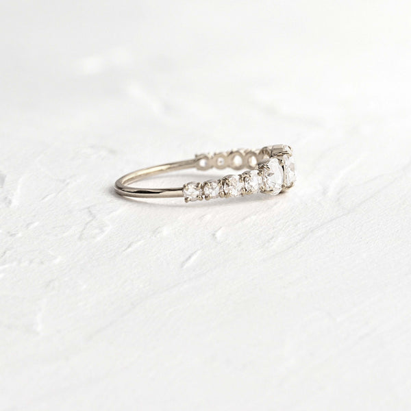 Pave Style-Rose Cut Lab Grown Diamond Engagement Ring - Solitaire-Oval Lab Grown Diamond Engagement Ring