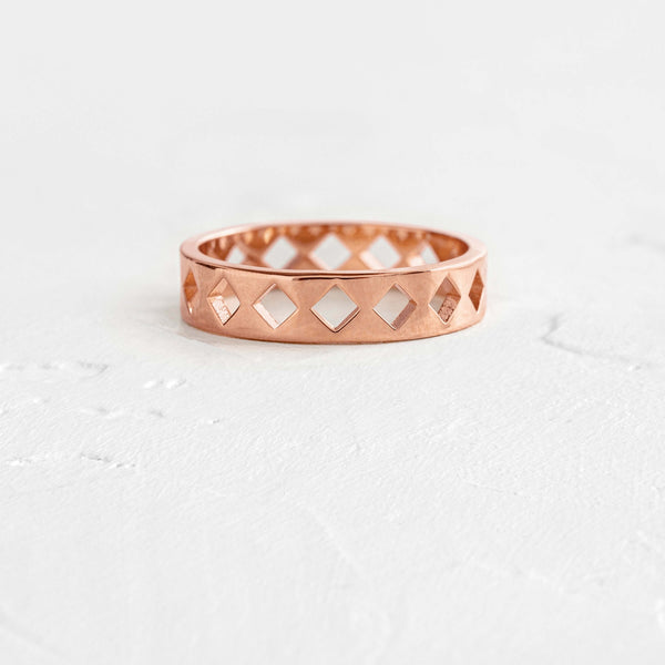 Diamond Cutout- Men's Wedding Band - Classic- Men's Wedding Band
