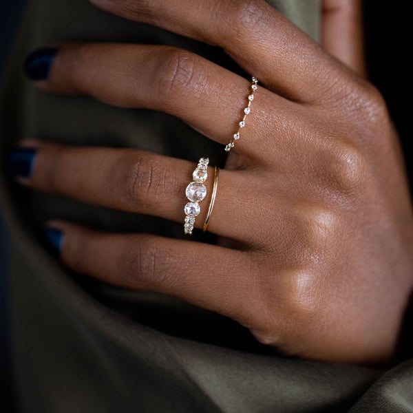 Pave Style-Rose Cut Lab Grown Diamond Engagement Ring - Solitaire-Oval Lab Grown Diamond Engagement Ring