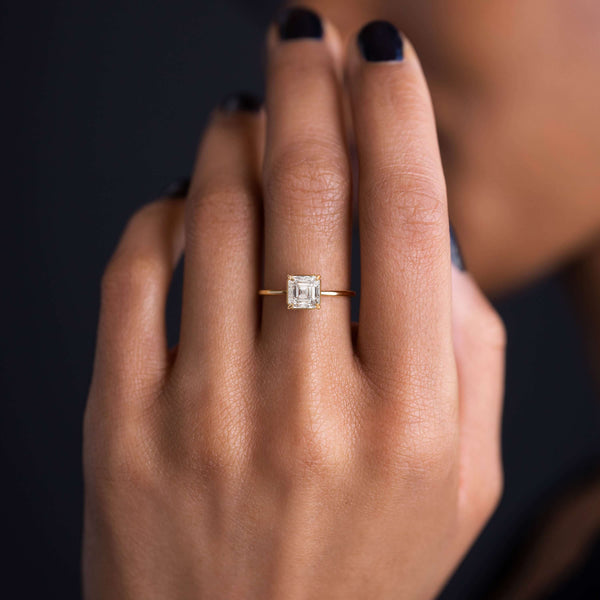 Solitaire-Asscher Lab Grown Diamond Engagement Ring - Solitaire-Oval Lab Grown Diamond Engagement Ring
