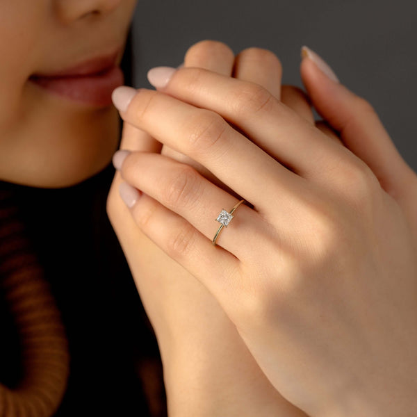 Solitaire-Princess Lab Grown Diamond Engagement Ring - Solitaire-Oval Lab Grown Diamond Engagement Ring