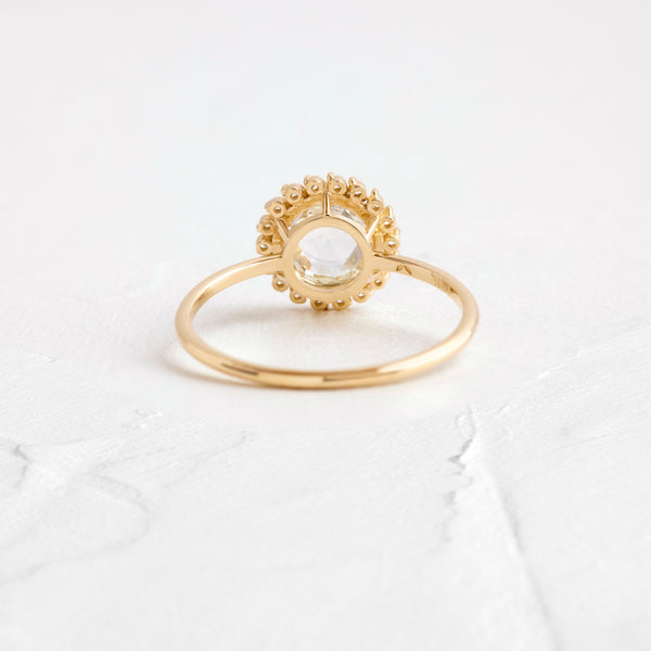 Halo-Rose Cut Lab Grown Diamond Engagement Ring - Solitaire-Oval Lab Grown Diamond Engagement Ring