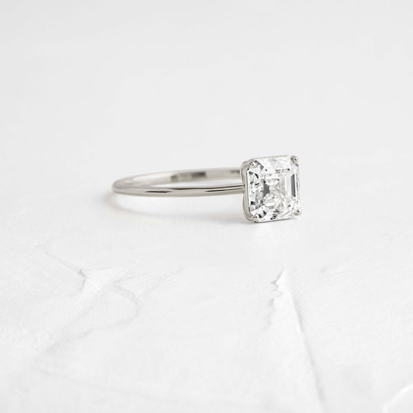 Solitaire-Asscher Lab Grown Diamond Engagement Ring - Solitaire-Oval Lab Grown Diamond Engagement Ring