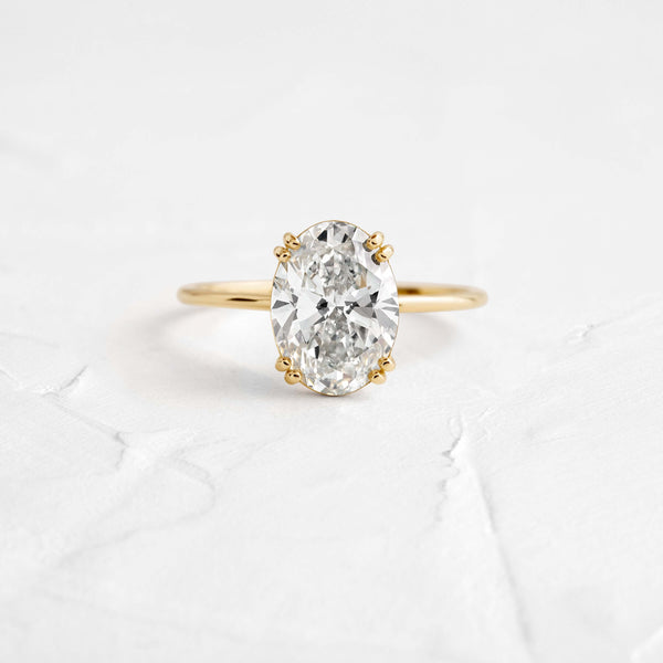 Solitaire Double Prong-Oval Lab Grown Diamond Engagement Ring - Solitaire-Oval Lab Grown Diamond Engagement Ring