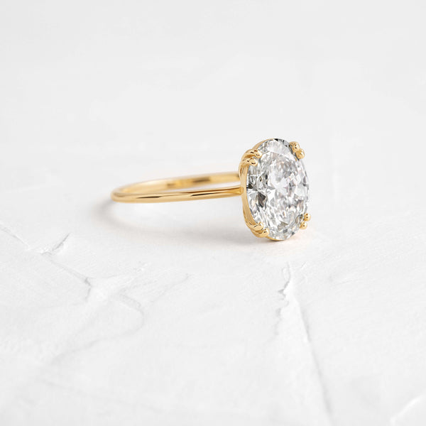Solitaire Double Prong-Oval Lab Grown Diamond Engagement Ring - Solitaire-Oval Lab Grown Diamond Engagement Ring
