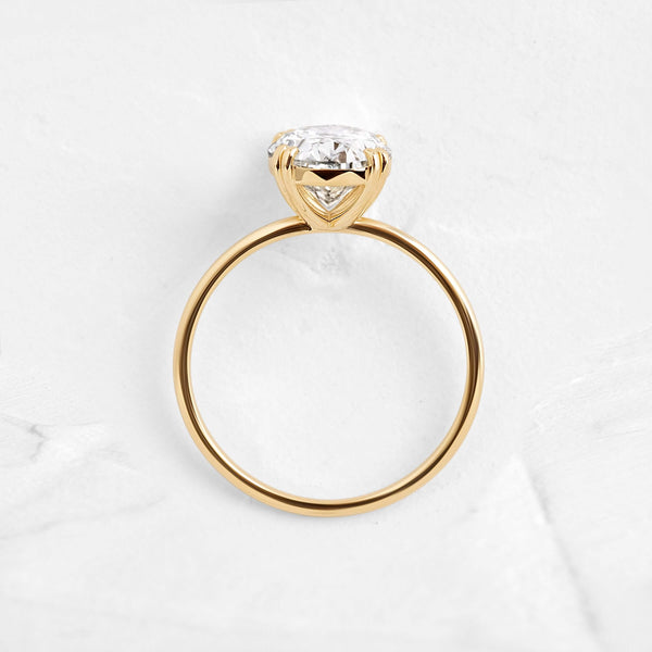 Solitaire Double Prong-Oval Lab Grown Diamond Engagement Ring - Solitaire-Oval Lab Grown Diamond Engagement Ring