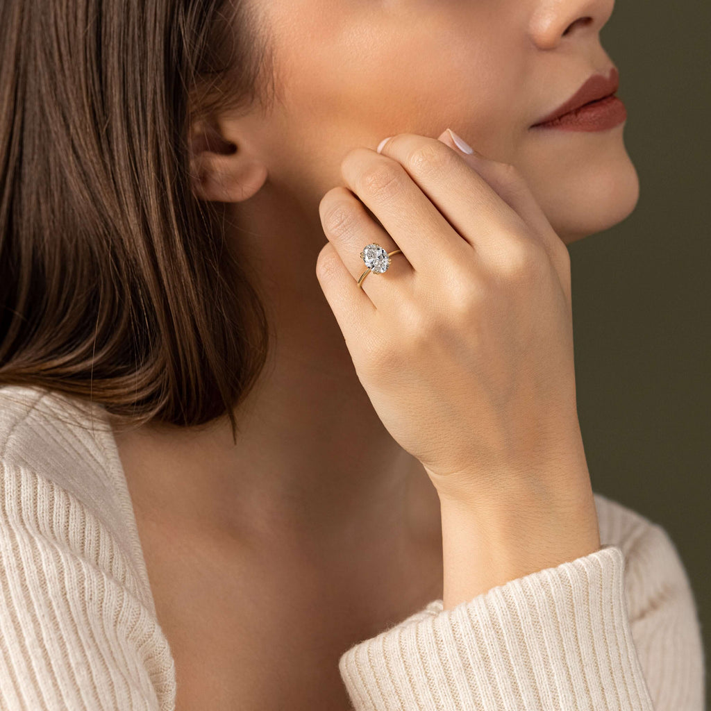 Solitaire-Oval Lab Grown Diamond Engagement Ring