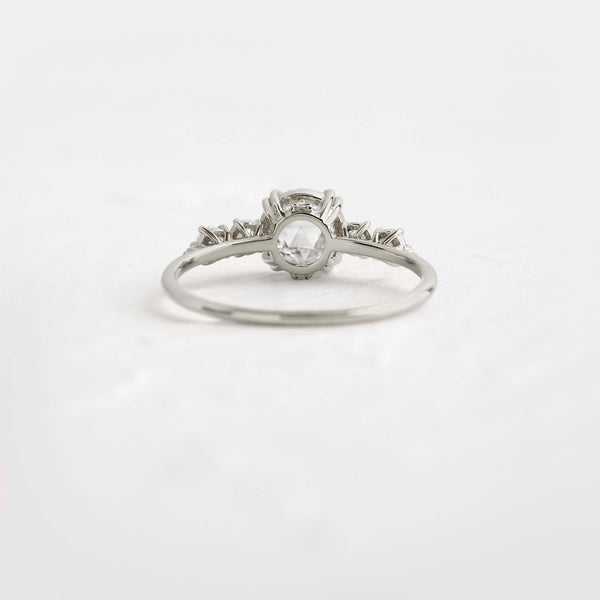 Cluster-Rose Cut Lab Grown Diamond Engagement Ring - Solitaire-Oval Lab Grown Diamond Engagement Ring