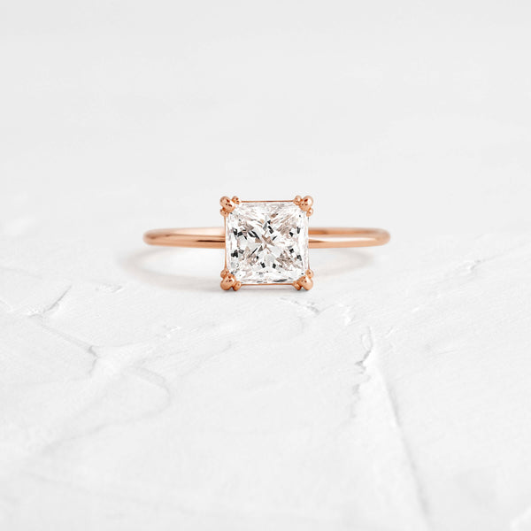 Solitaire Triple Prong-Princess Lab Grown Diamond Engagement Ring - Solitaire-Oval Lab Grown Diamond Engagement Ring
