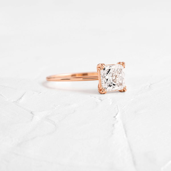 Solitaire Triple Prong-Princess Lab Grown Diamond Engagement Ring - Solitaire-Oval Lab Grown Diamond Engagement Ring
