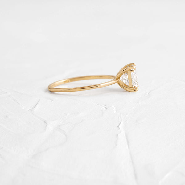 Solitaire Triple Prong-Princess Lab Grown Diamond Engagement Ring - Solitaire-Oval Lab Grown Diamond Engagement Ring