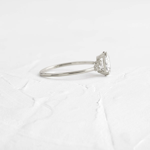 Cluster-Pear Lab Grown Diamond Engagement Ring - Solitaire-Oval Lab Grown Diamond Engagement Ring
