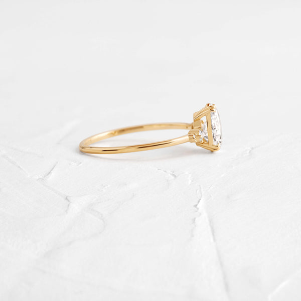 Cluster-Pear Lab Grown Diamond Engagement Ring - Solitaire-Oval Lab Grown Diamond Engagement Ring