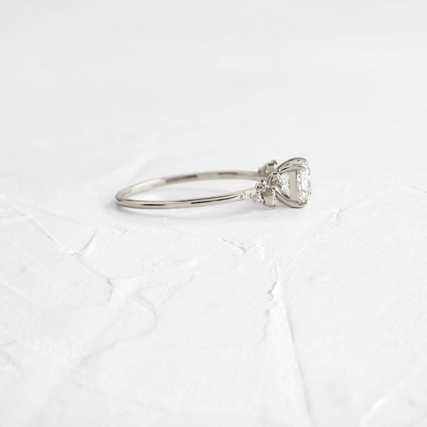 Cluster-Cushion Lab Grown Diamond Engagement Ring - Solitaire-Oval Lab Grown Diamond Engagement Ring