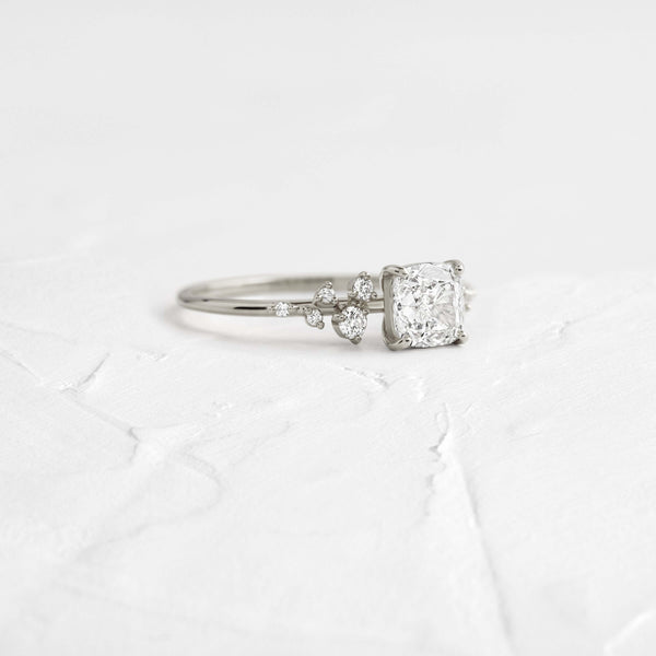 Cluster-Cushion Lab Grown Diamond Engagement Ring - Solitaire-Oval Lab Grown Diamond Engagement Ring