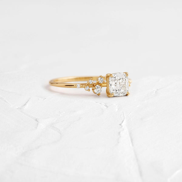 Cluster-Cushion Lab Grown Diamond Engagement Ring - Solitaire-Oval Lab Grown Diamond Engagement Ring