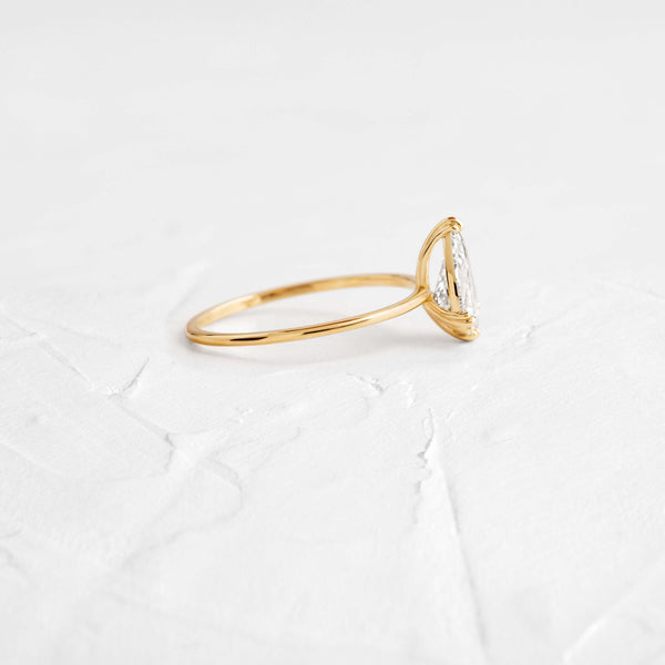 Solitaire Triple Prong-Pear Lab Grown Diamond Engagement Ring - Solitaire-Oval Lab Grown Diamond Engagement Ring