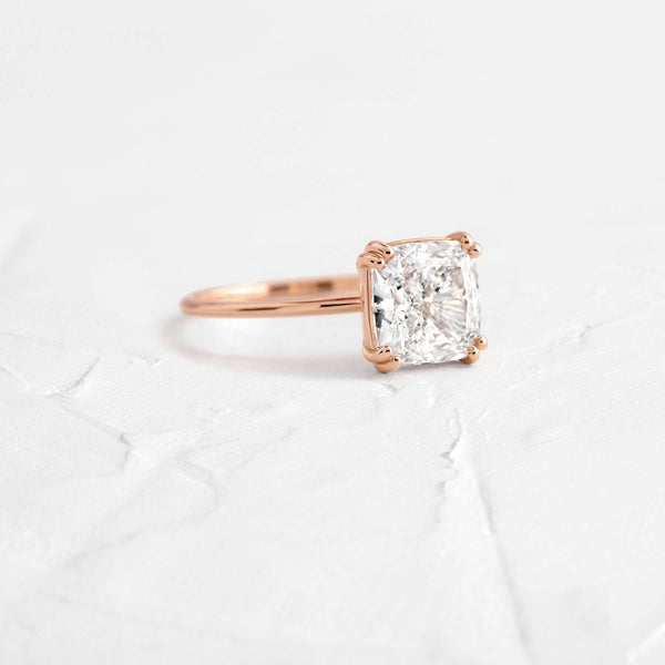 Solitaire Double Prong-Cushion Lab Grown Diamond Engagement Ring - Solitaire-Oval Lab Grown Diamond Engagement Ring