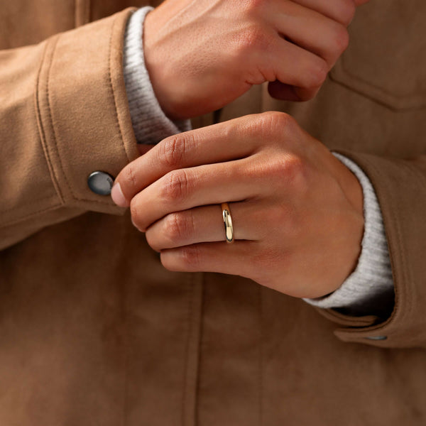 Half Round- Men's Wedding Band - Classic- Men's Wedding Band
