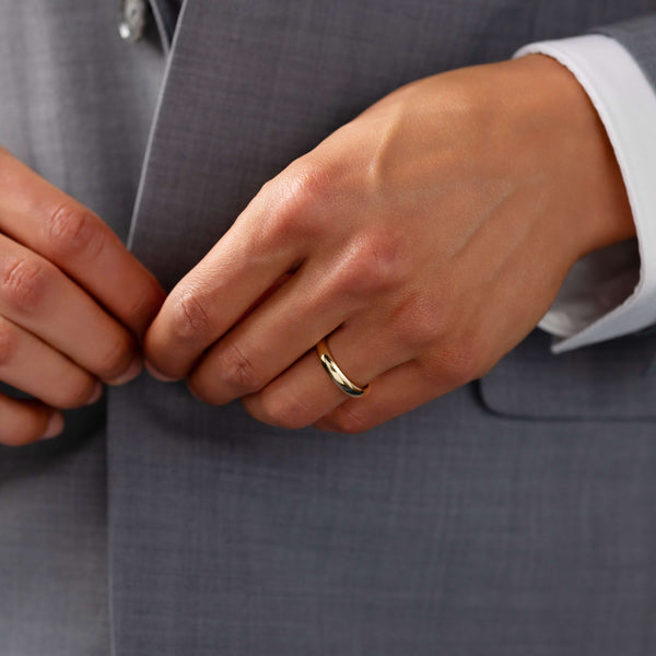 Half Round- Men's Wedding Band - Classic- Men's Wedding Band