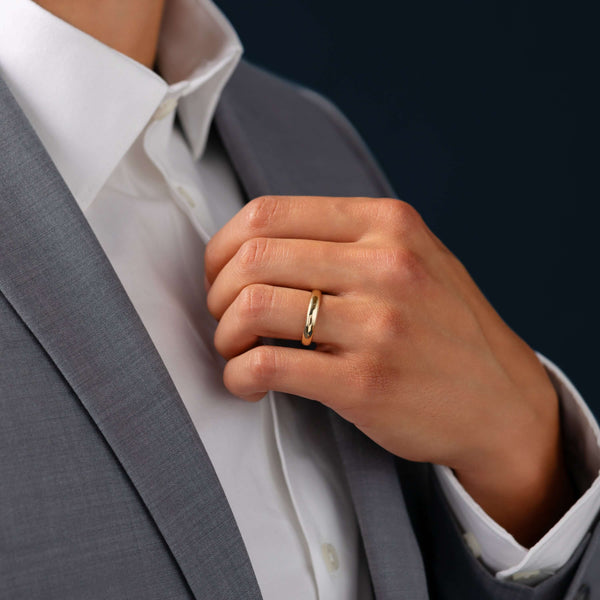 Half Round- Men's Wedding Band - Classic- Men's Wedding Band