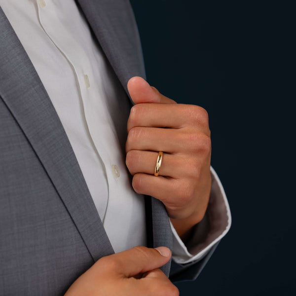 Half Round- Men's Wedding Band - Classic- Men's Wedding Band